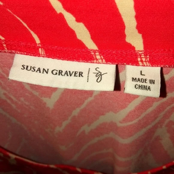 Susan Graver L Orange Slinky Pullover Top - Picture 2 of 2